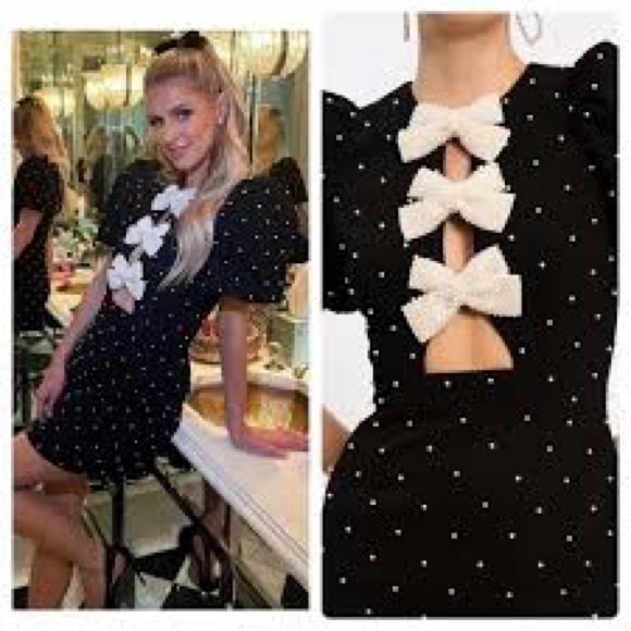 Rebecca Vallance Veronica Pearl Bow  Dress  SZ 4 UK 8 - Picture 2 of 11